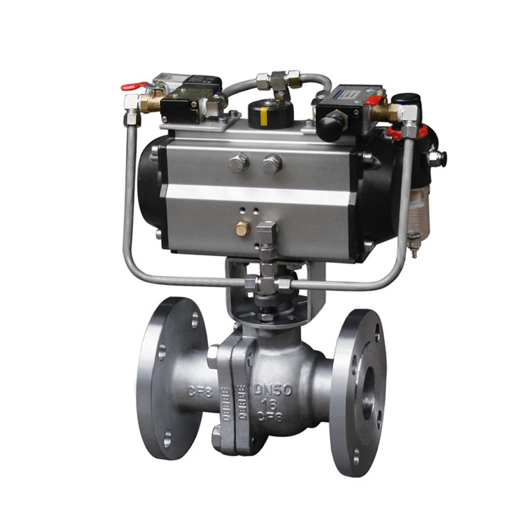 温州厂家ZXDA，Q641F气动开关法兰球阀，ZXDA气动不锈钢球阀