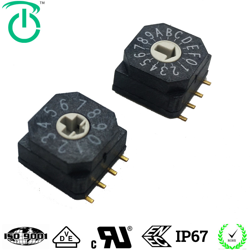 厂家供应正码工控变频器驱动器上0-F16位蓝色黑色编码开关