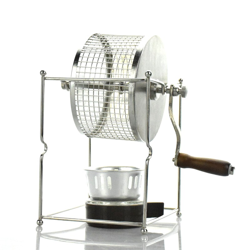 Household hand-cranked bean baking machine coffee bean baking machine small stainless steel roller baking machine coffee roaster