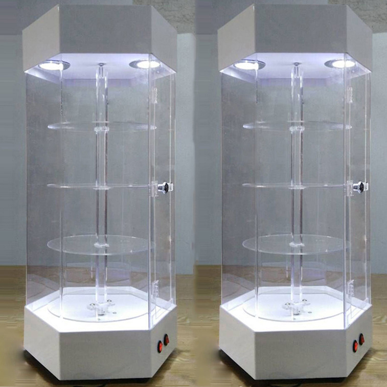 亚克力展示柜360度电动旋转有机玻璃旋转展示架电子产品展示用品