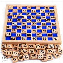 蒙氏数学教具1-100数字连续板0.3排序板木制百数板儿童益智玩具