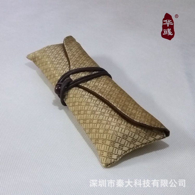 golden Satin Jacquard weave Hong barrel Perfume box chopsticks Storage bag Undertake customization Shenzhen factory