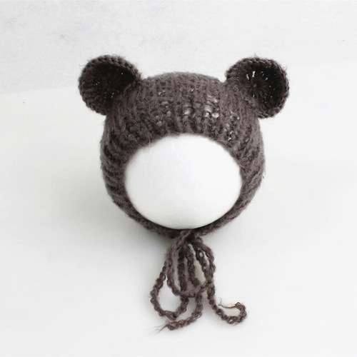 Spring New Children's Photography Mohair Hat, Studio Baby Photos Knitted Bear Hat 306
