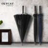 OLYCAT Long -handed umbrella 24 bone plus solid resistance storm retro wood handle men and women business clear umbrella dual use