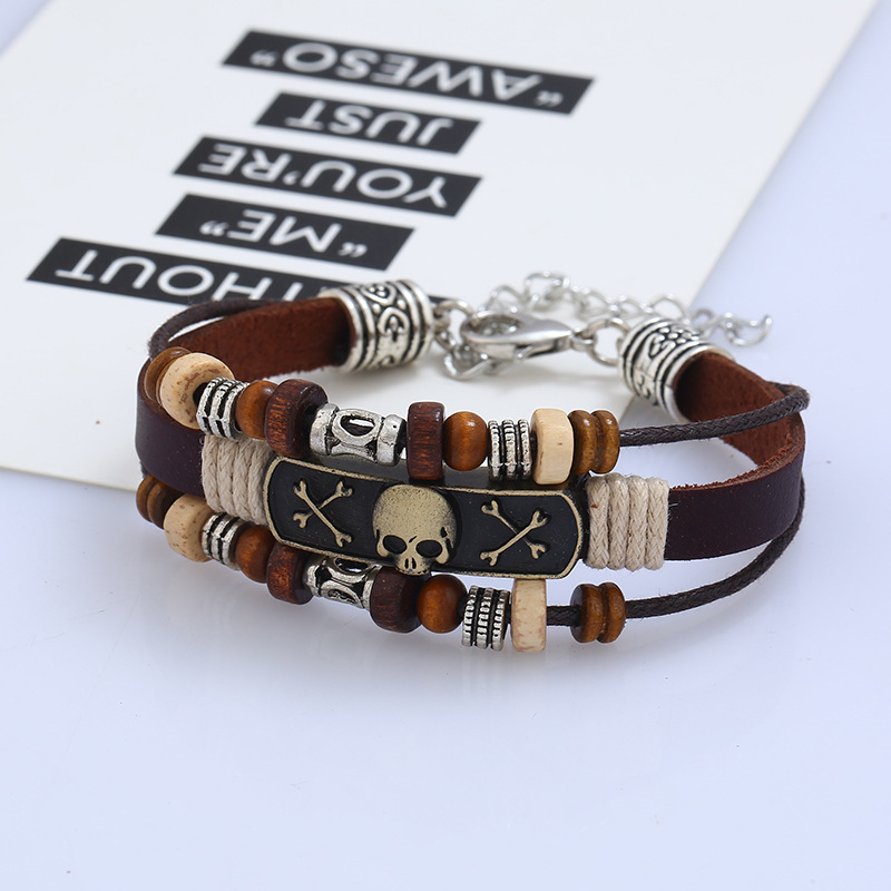 New Alloy Punk Leather Bracelet display picture 1