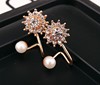 Earrings, Pilsan Play Car solar-powered from pearl, Korean style, new collection, Amazon, sunflower