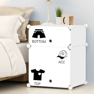 Modern Simple PP Plastic Storage Cabinet, CD, Stationery, Bags, Toys, Animal Feed, Headphones/Cables, Laundry Storage