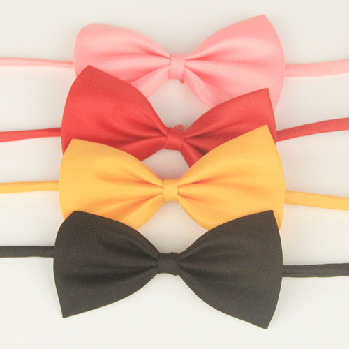 Multi-color solid polyester adult men women children pets universal bow tie performance team group bow wholesale