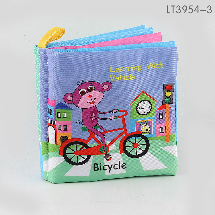 Foreign Trade Baby Cloth Book Early Education Toy Baby English Cognition Palm book can't tear with sound paper BB call