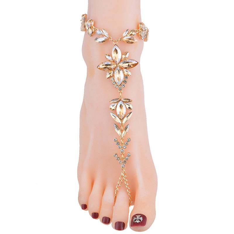 Occident and the United States alloy Diamond Anklet (champagne)NHYT0284-champagne