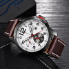 Mens Watches Leather Band Date Business Quartz Wrist Watch