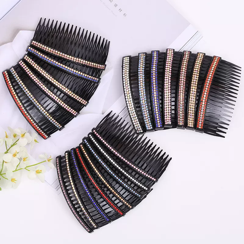 批发韩版发饰成人发卡新娘盘发水钻发梳插梳2元店店地摊货源