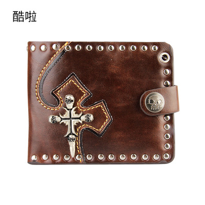 originality personality Punk man Hip hop wallet wholesale coin purse Card package Card position wallet On behalf of