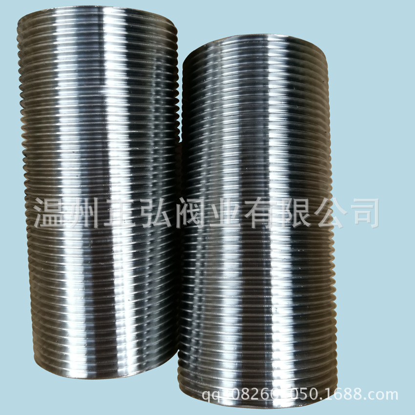 加工 304不锈钢通牙外丝1.5寸标准外螺纹全牙接头DN40*100长