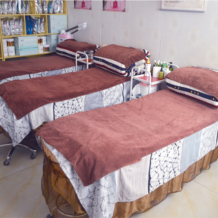 Beauty salon bath towel bed size 1 m 2 m soft absorbent SPA massage bed sheet special thickened large towel wholesale