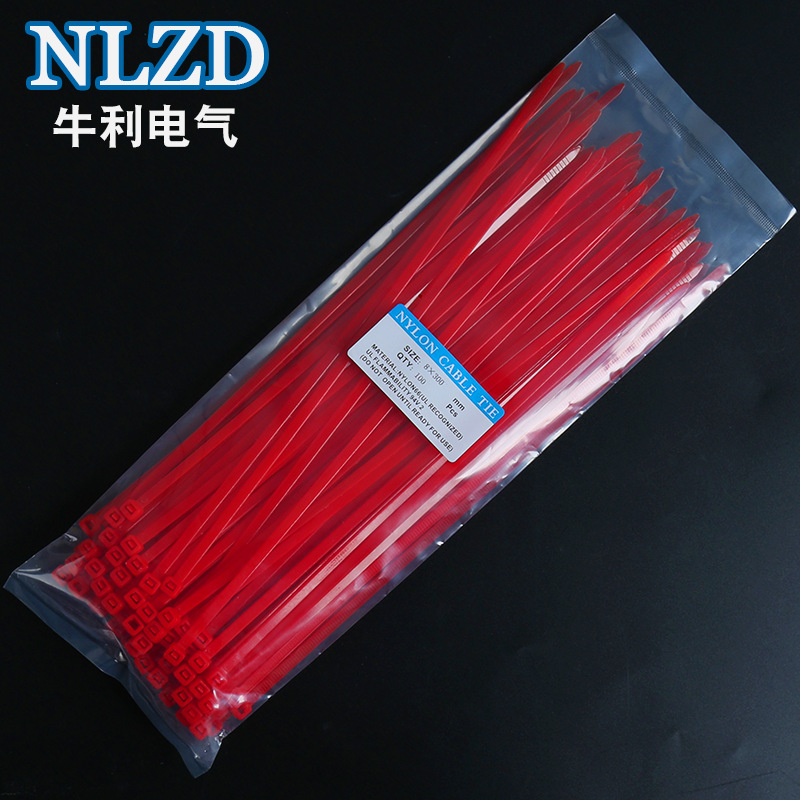 NLZD 厂家red Nylon cable tie  红色尼龙扎带批发 有ce rohs