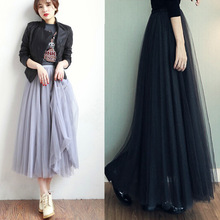 19 mẫu mùa xuân và mùa thu váy lưới ba lớp váy pettiskirt váy dài váy công chúa váy xòe lớn Li Duohai cùng một đoạn Váy