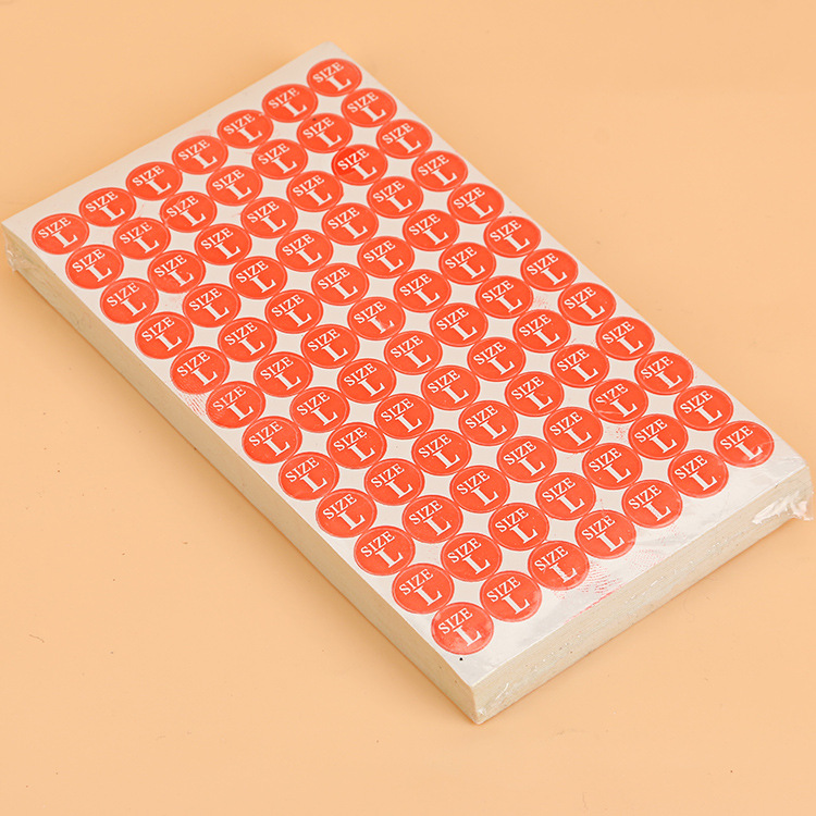 厂家直销衣服尺码标签贴纸服装码数贴字母号码SIZE不干胶
