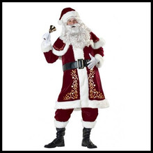 2017新款長袖聖誕節服裝聖誕老人裝加厚成人男派對演出服裝