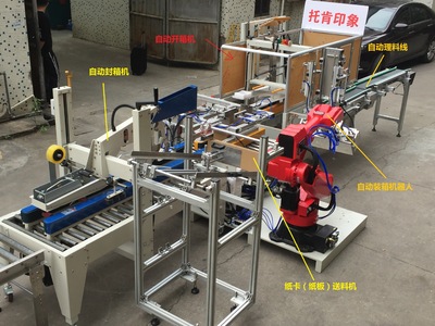 裝箱機全自動外包裝流水線非標定制廣東佛山封箱機理料線