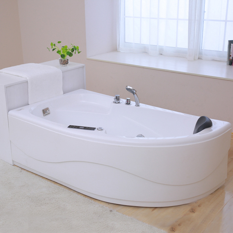 Wholesale triangle bathtub fan-shaped corner bath 1.2-1.7 m adult toilet engineering acrylic bathtub
