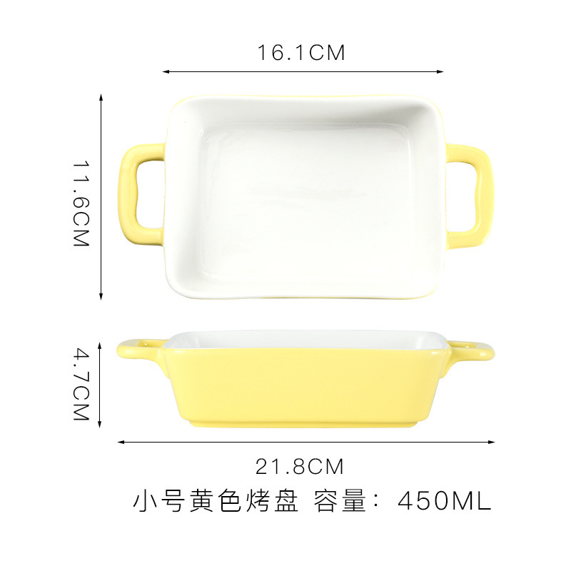 Nórdico placa de cocción de cerámica queso Placa de arroz al horno microondas placa binaural horno aplicable vajilla para hornear tazón hogar hornear