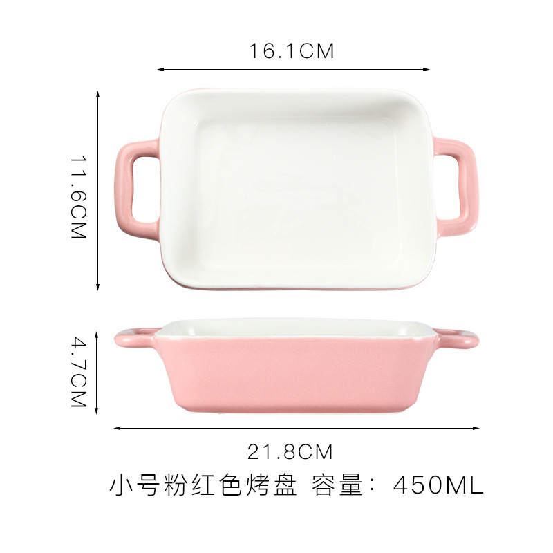 Nórdico placa de cocción de cerámica queso Placa de arroz al horno microondas placa binaural horno aplicable vajilla para hornear tazón hogar hornear