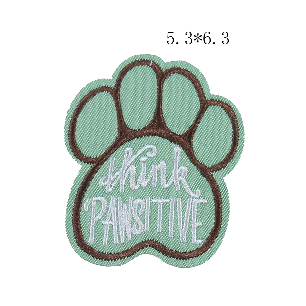 Huellas de la garra del perrito adhesivo bordado de tela pegatinas de dibujos animados ropa mochila accesorios DIY accesorios parche agujero