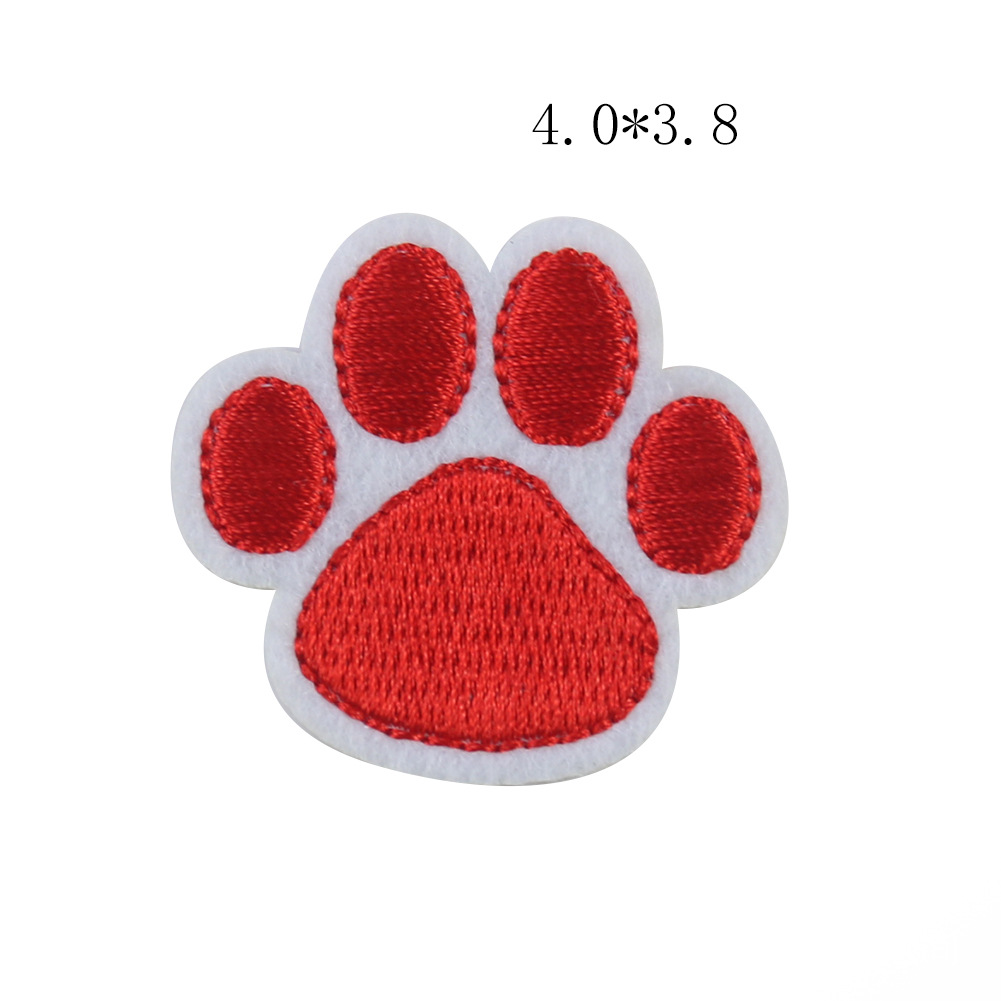 Huellas de la garra del perrito adhesivo bordado de tela pegatinas de dibujos animados ropa mochila accesorios DIY accesorios parche agujero
