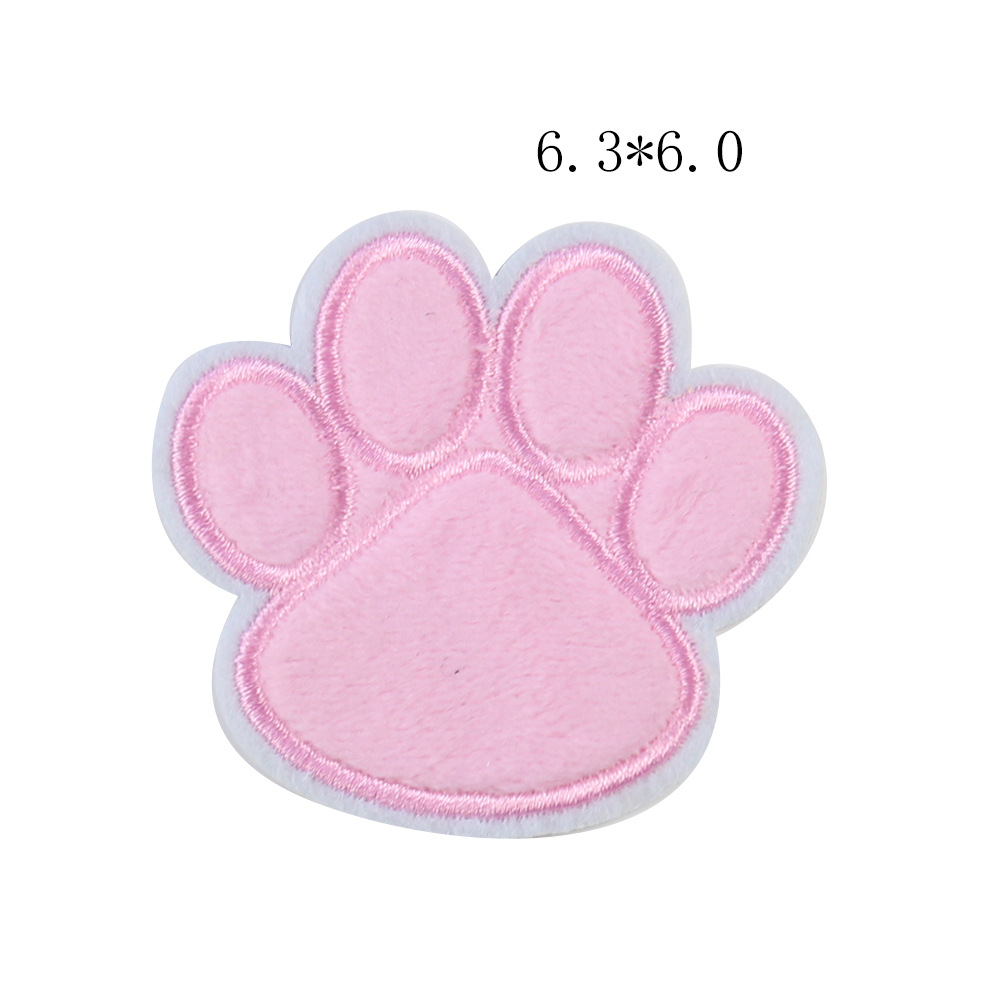 Huellas de la garra del perrito adhesivo bordado de tela pegatinas de dibujos animados ropa mochila accesorios DIY accesorios parche agujero