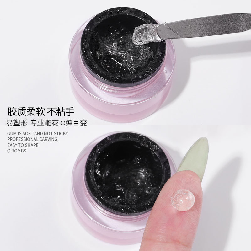 Clavo arte sólido tallado pegamento 3D tridimensional barro pegamento suave modelo tallado uñas arte PVC pizca pegamento gel sólido