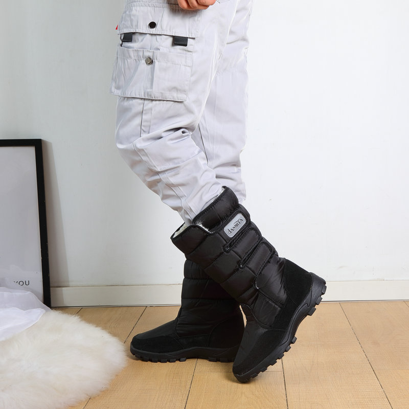 Más tamaño botas de nieve alto-top unisex de tres hebilla a prueba de viento polainas a prueba de nieve fábrica al por mayor y al por menor de una sola pieza de entrega