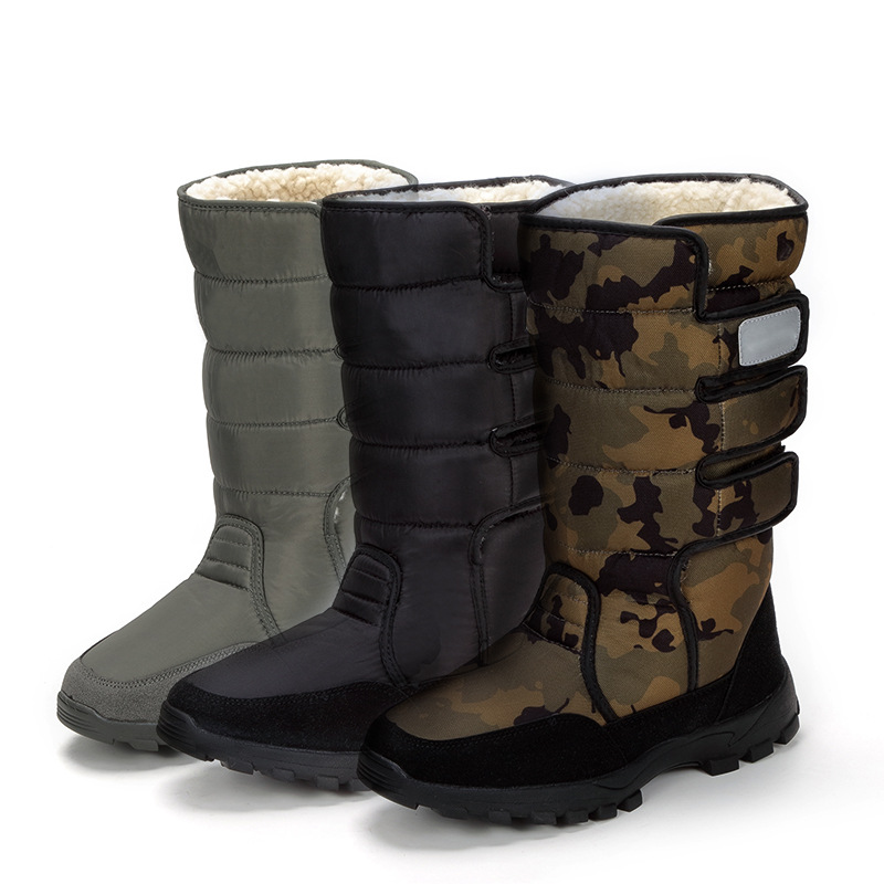 Más tamaño botas de nieve alto-top unisex de tres hebilla a prueba de viento polainas a prueba de nieve fábrica al por mayor y al por menor de una sola pieza de entrega