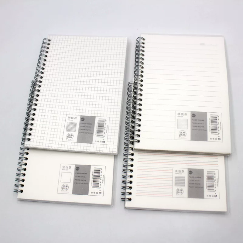 Coil Notebook, PP Cover, Double-Coil Spiral, A5/B5, Grid/Lines/Blank (Horizontal)