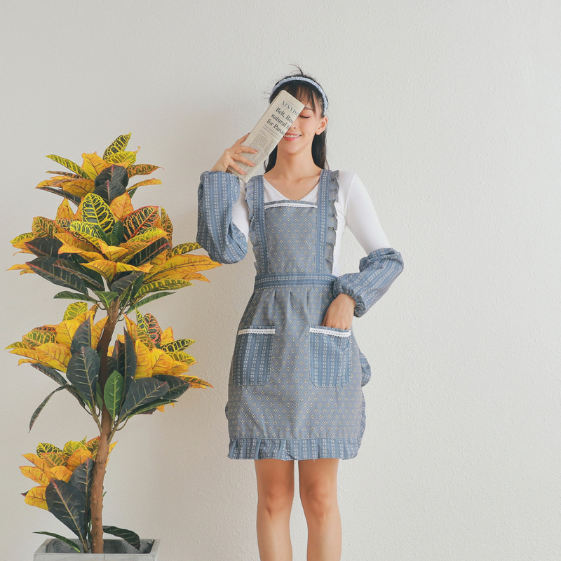 Vestido princesa estrelado azul / avental