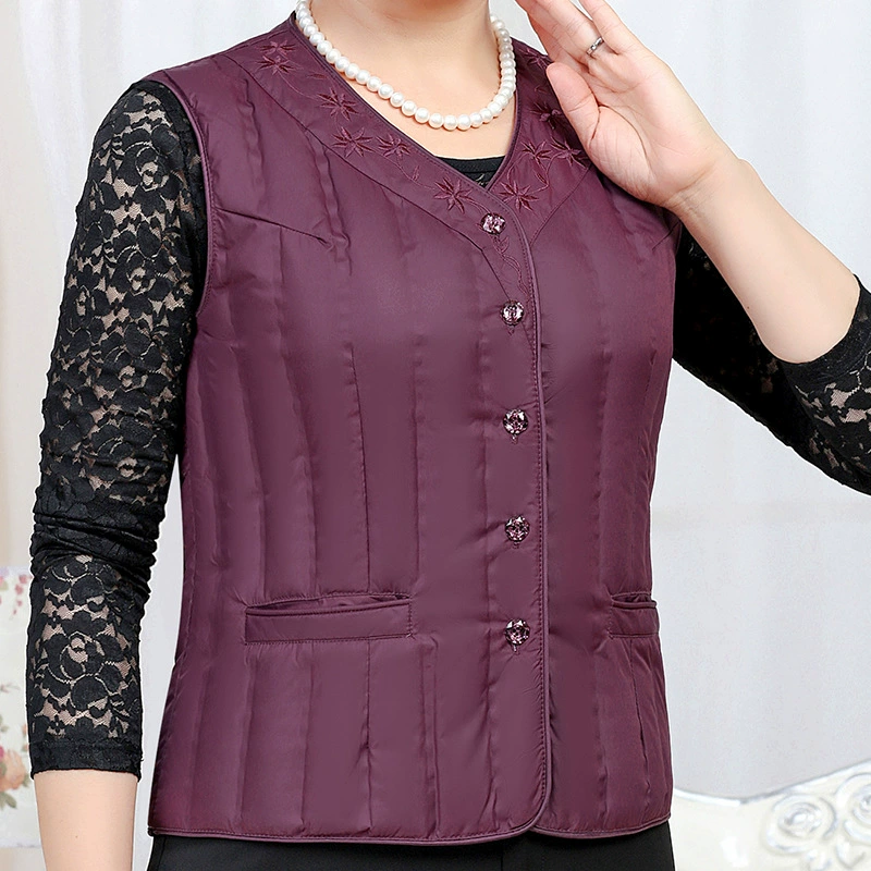 Средний и пожилой жилет женский жилет большого размера мама одежда тонкий и бесшовный багет новый пиджак