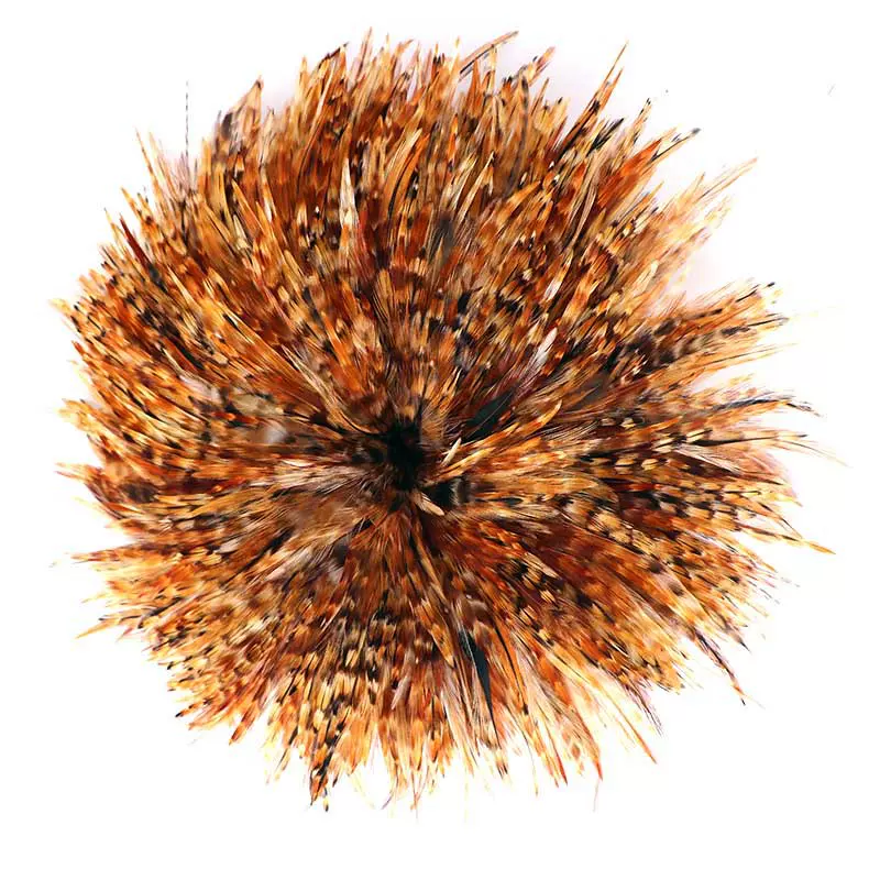 DIY手工饰品宠物玩具设计厂家批发自然色芦花鸡毛红芦花毛6-8英寸