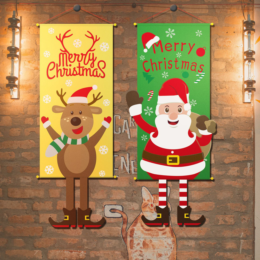 Suministros de decoración de fiesta de Navidad transfronteriza centro comercial hotel restaurante tienda decoración cartel de Navidad