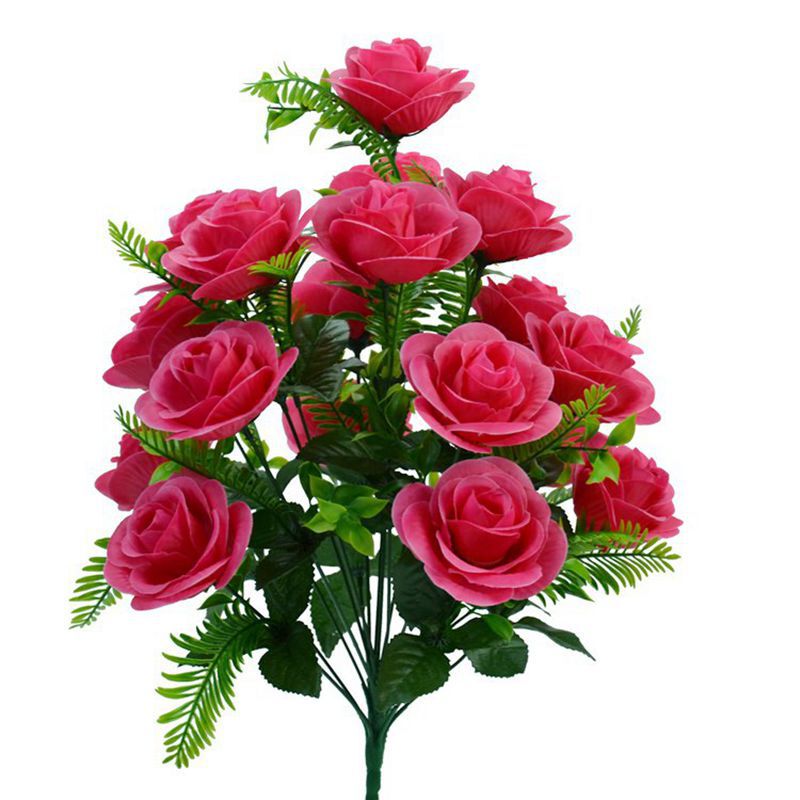 Chengdu factory direct artificial rose silk flower 18 head 18 garden rose flower best-selling silk flower Chengdu factory direct artificial rose silk flower 18 head 18 garden rose flower best-selling silk flower