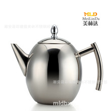 不锈钢茶壶咖啡壶加厚橄榄壶多用壶无磁平底银珠壶带网漏电磁炉