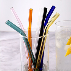 Factory direct supply glass curved straw glass straw cup straw high borosilicate glass straw can be wholesaled