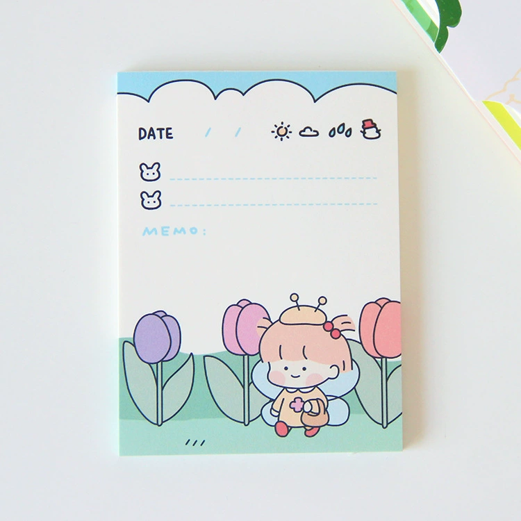 花墨 Produced by Rabbit Girl Series Three Cute Student Note Book Study Notes Plan Paper Sticky Note Paper