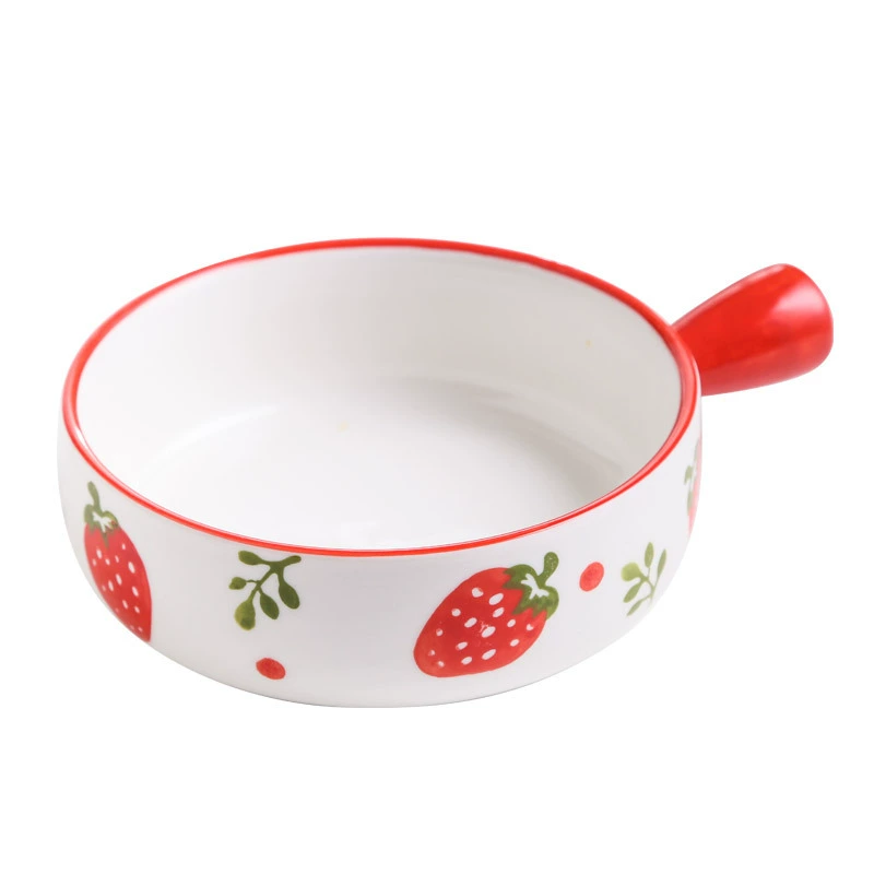 Ceramic fruit handle, soup bowl for home use, hand painting