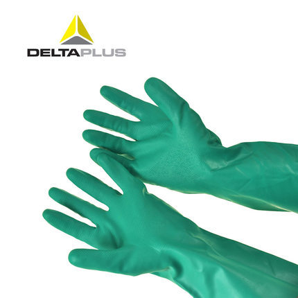 Delta 201803 nitrilo antiquímico resistente al desgaste resistente a la corrosión guantes de protección de revestimiento de punto industrial