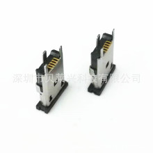 MICRO USB 5PIN 180����ʽ�NƬSMTĸ�� ���_�̶� ֱ߅ H=10.0