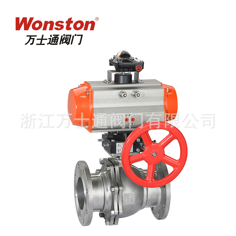 厂家直销现货工业用日标气动双向不锈钢法兰气动球阀上海全通径