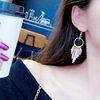 Fresh black universal earrings with tassels, factory direct supply, Korean style, wholesale