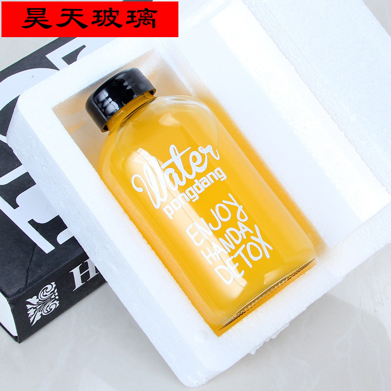 厂家直销600ml小胖玻璃杯 花茶玻璃杯 便携韩版玻璃杯 定制logo杯|ru