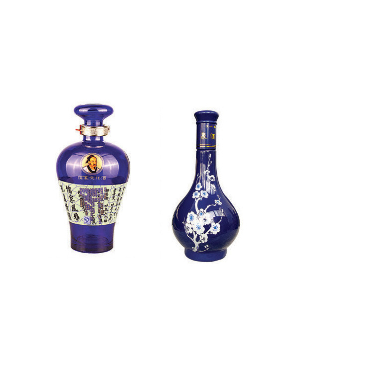 厂家供应各种釉彩酒瓶喷涂玻璃酒瓶晶白料玻璃瓶可烤花