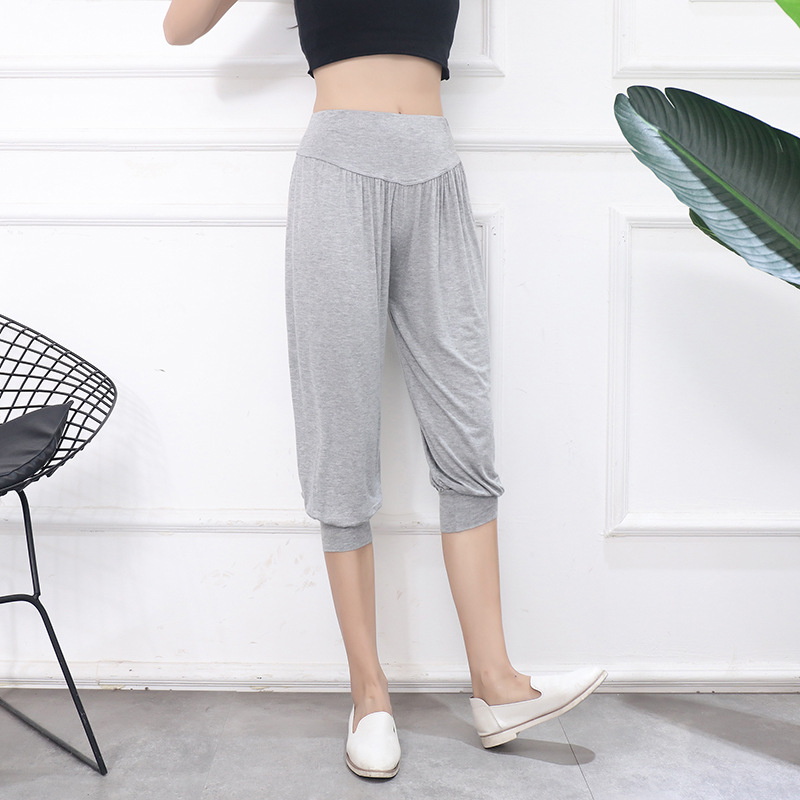 Cross-border Korean-style Summer New Women's Casual Pants Modal Solid Color Cropped Loose Harlan Yoga Pants Women